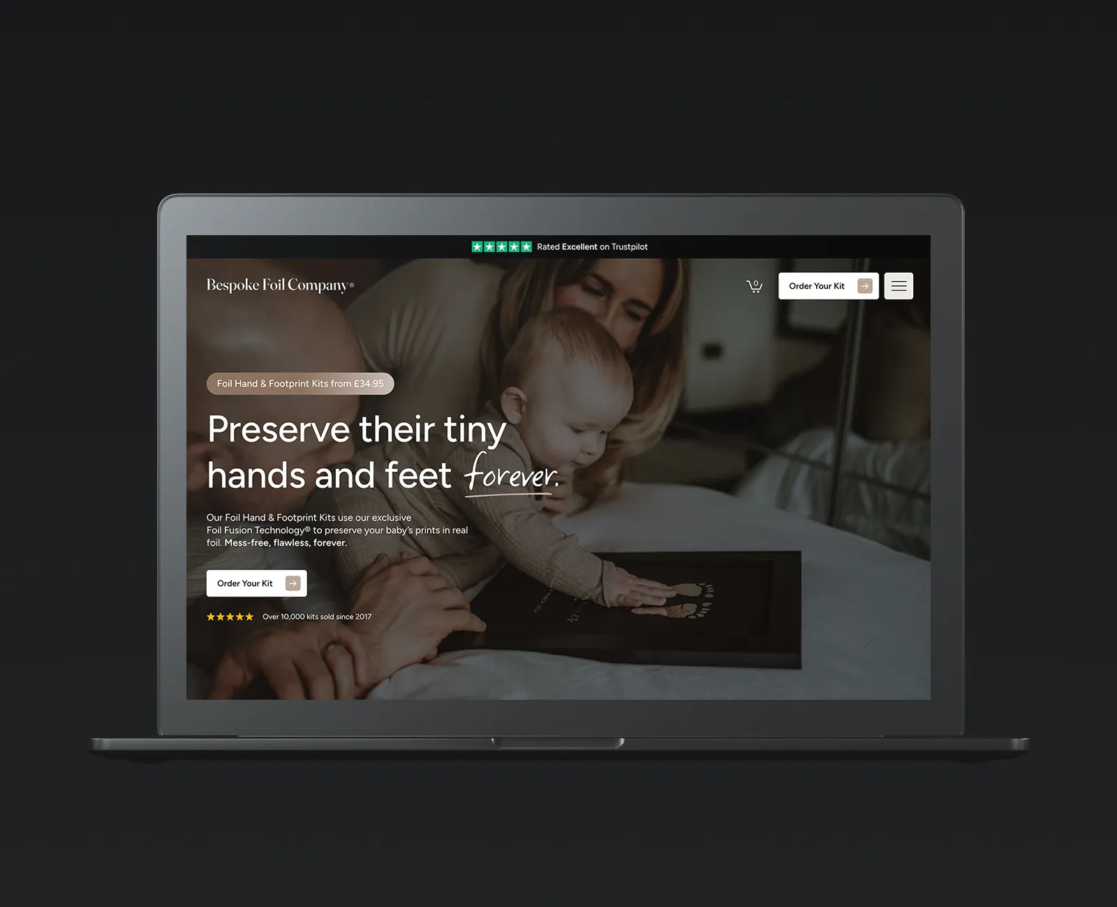 The Bespoke Foil Company website on a laptop