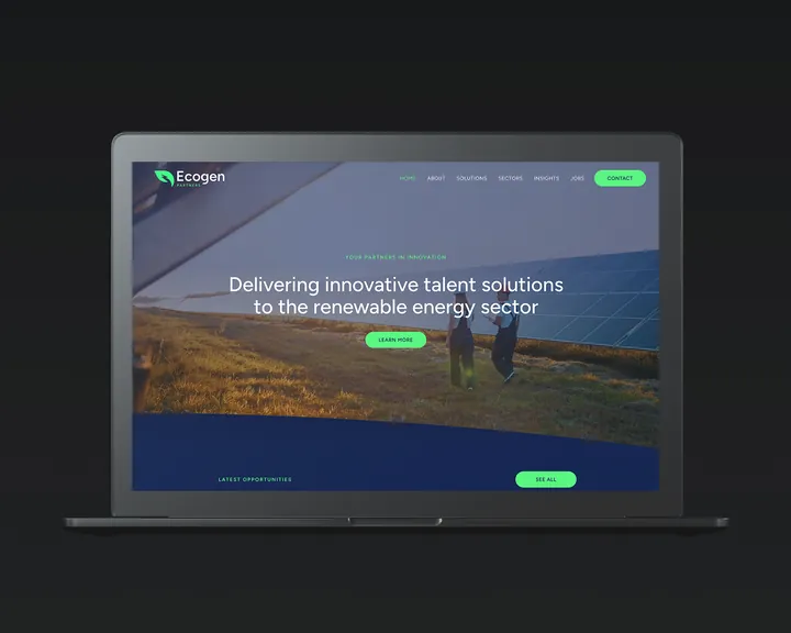 Ecogen Partners website on a laptop