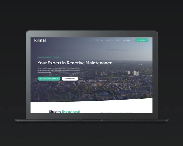 Kilmal website on a laptop
