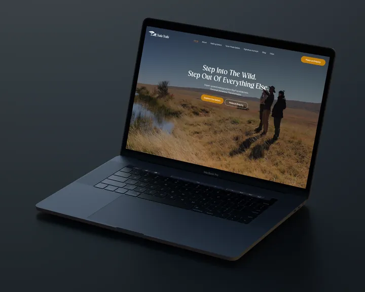 Tsala Trails website on a laptop